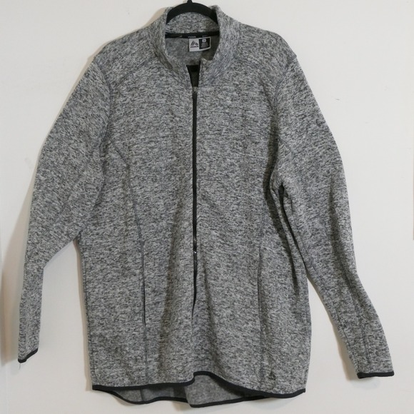 RBX Jackets & Blazers - RBX Womens Fleece Jacket 3X Grey Marled Sporty Casual Understated Neutral Simple